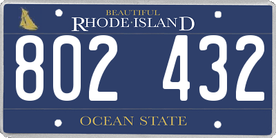 RI license plate 802432
