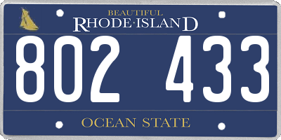 RI license plate 802433