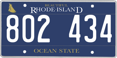RI license plate 802434