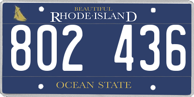RI license plate 802436