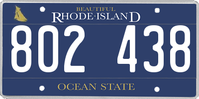 RI license plate 802438