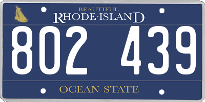 RI license plate 802439