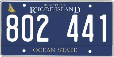 RI license plate 802441