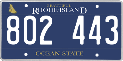 RI license plate 802443