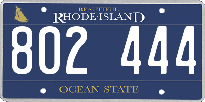 RI license plate 802444