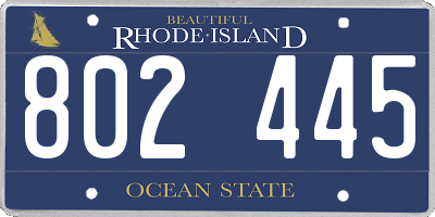 RI license plate 802445