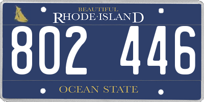 RI license plate 802446