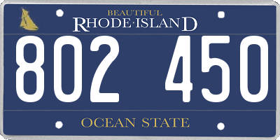 RI license plate 802450