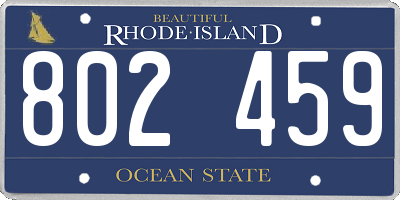 RI license plate 802459