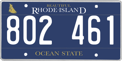 RI license plate 802461
