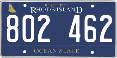 RI license plate 802462