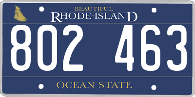 RI license plate 802463