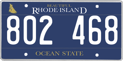 RI license plate 802468