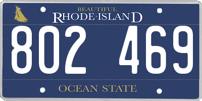RI license plate 802469