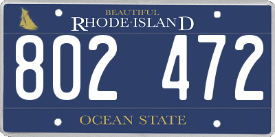 RI license plate 802472
