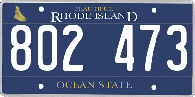 RI license plate 802473