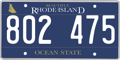 RI license plate 802475