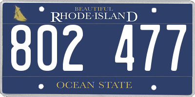 RI license plate 802477