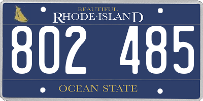 RI license plate 802485