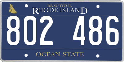 RI license plate 802486