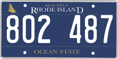 RI license plate 802487