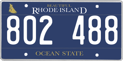RI license plate 802488
