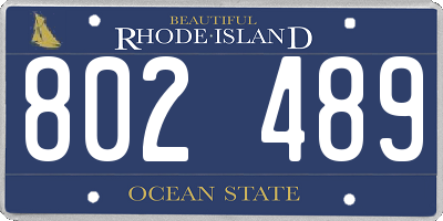 RI license plate 802489