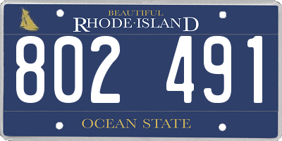 RI license plate 802491