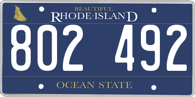 RI license plate 802492