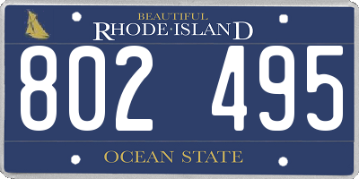 RI license plate 802495