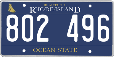 RI license plate 802496