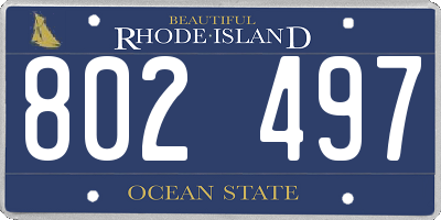 RI license plate 802497