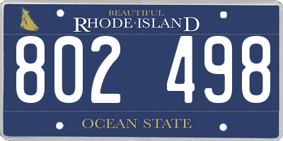 RI license plate 802498