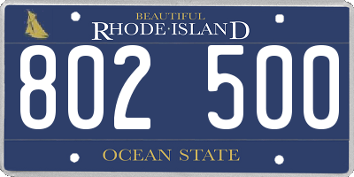 RI license plate 802500