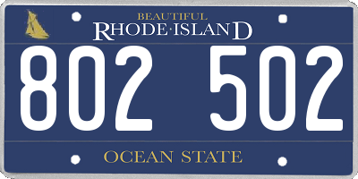 RI license plate 802502