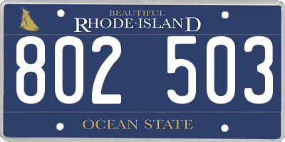 RI license plate 802503