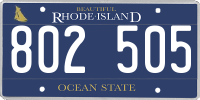 RI license plate 802505