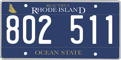 RI license plate 802511