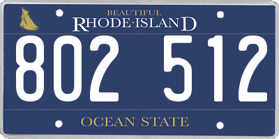 RI license plate 802512