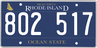 RI license plate 802517