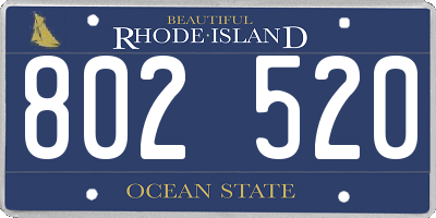 RI license plate 802520