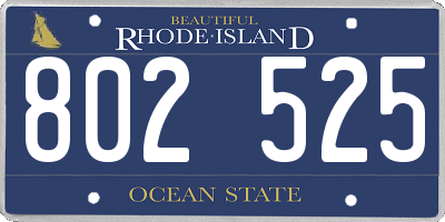 RI license plate 802525