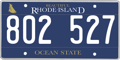 RI license plate 802527