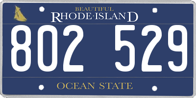 RI license plate 802529