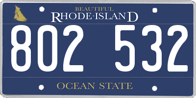 RI license plate 802532
