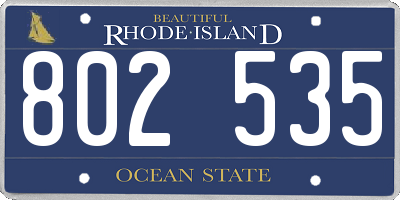 RI license plate 802535