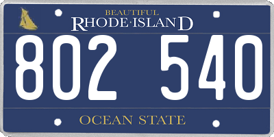 RI license plate 802540