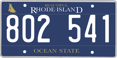 RI license plate 802541