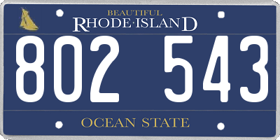 RI license plate 802543