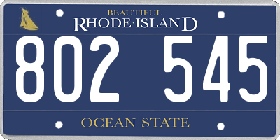RI license plate 802545